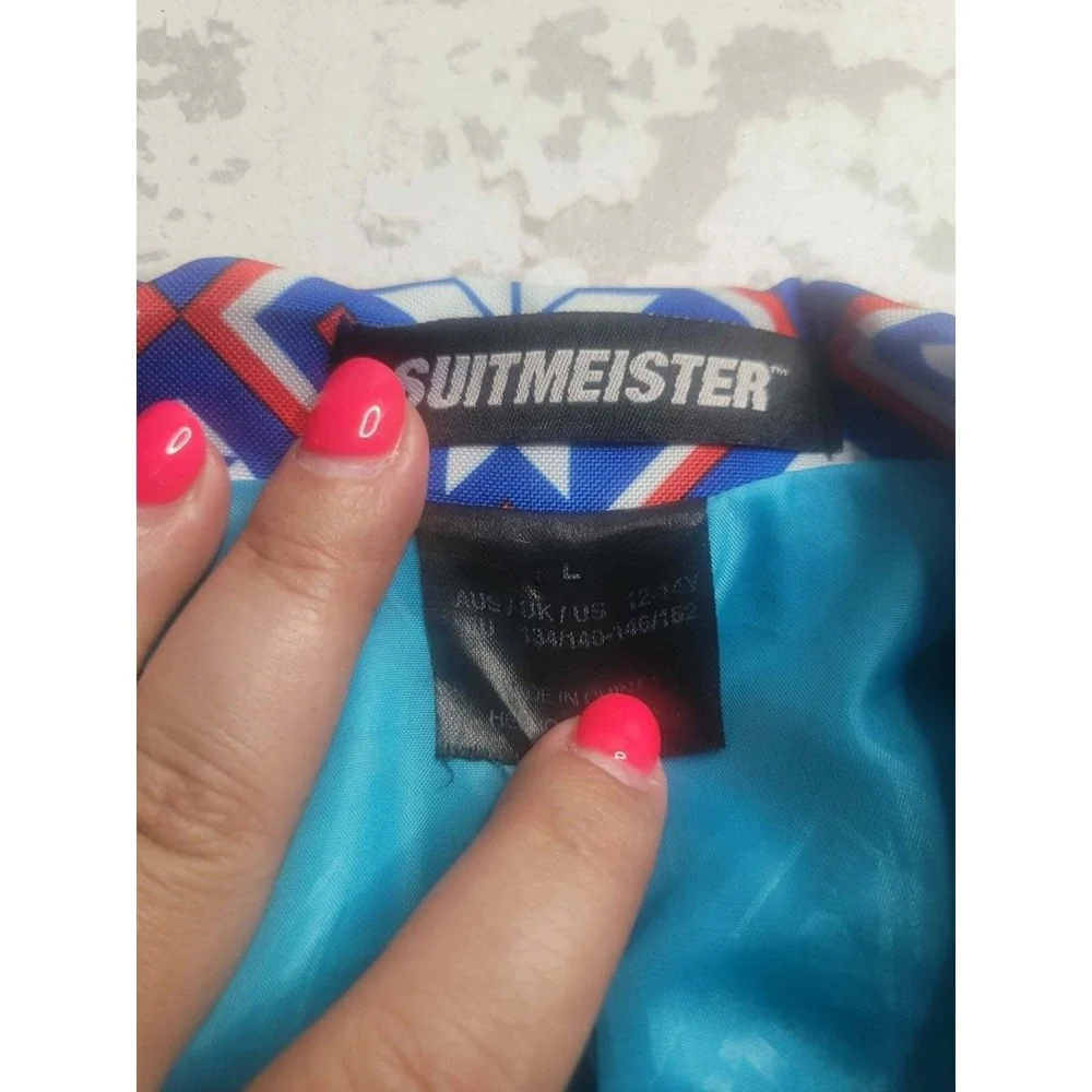 Suitmeister Christmas Blue Nordic 2 Piece Suit + Tie Boy's 12-14Y Holiday